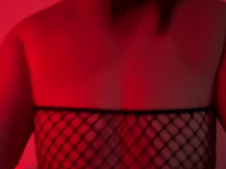 Wife wearing fishnets and sitting in a big white dick