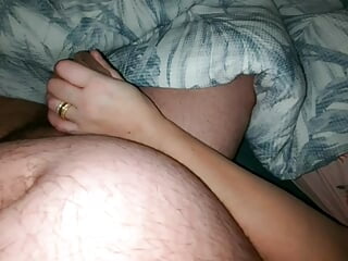 Step mom love handjob step son dick after dinner